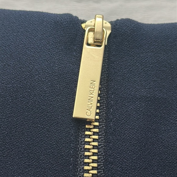 Calvin Klein Tulip-Sleeve Sheath Knee length Dress in Navy Blue Size Petite 0 - Picture 11 of 15